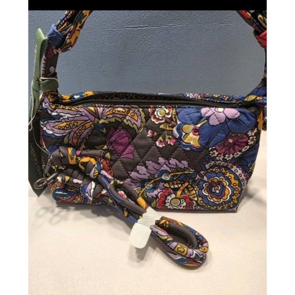 Vera Bradley Roxbury Crescent Shoulder Bag Colorful Bouquet New - Picture 11 of 13